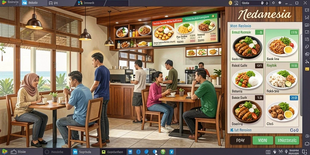 Screenshot 3 menunjukkan fitur sosial yang memungkinkan interaksi antar pemain.
